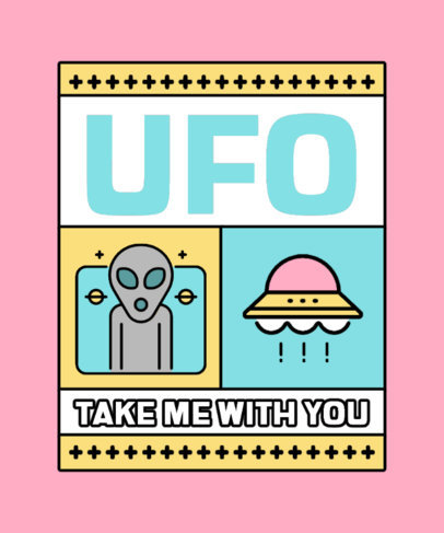T-Shirt Design Maker With a UFO Day Theme and an Alien Spaceship Clipart 3961-el1