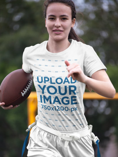 Custom Football Jerseys - Girl Running with the Ball