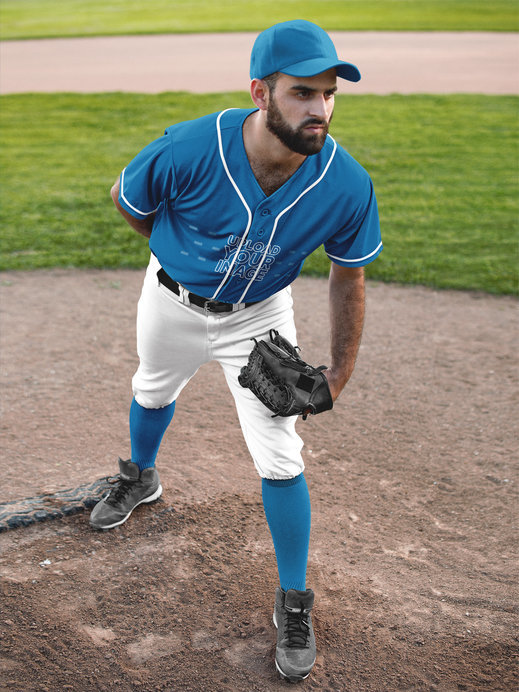 Placeit Baseball Uniform Builder Man Pitching