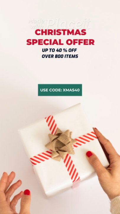 Placeit - Instagram Story Video Template Featuring a Xmas Promo Code