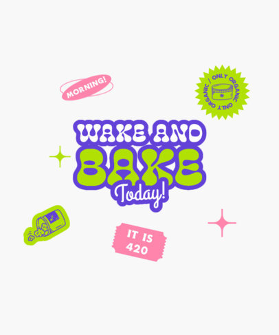 Placeit - 420-Themed T-Shirt Design Generator with Cannabis Icons