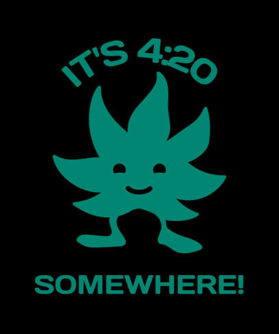 Placeit - T-Shirt Design Template with a Marijuana Leaf for 420