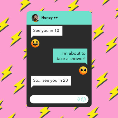 Placeit - Instagram Post Generator Featuring a WhatsApp-Inspired Chat ...