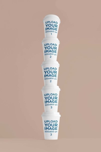 Placeit - Mockup of Multiple Paper Coffee Cups Placed in a Colorful Surface