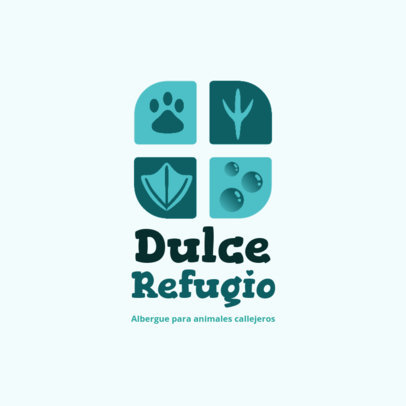Placeit - Online Logo Template Featuring Paw Icons for an Animal Shelter