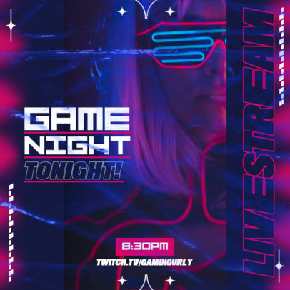 Placeit - Instagram Post Generator to Promote a Game Night Stream