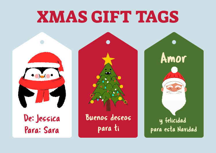 Placeit Joyful Gift Tag Generator Featuring Cute Holiday Graphics