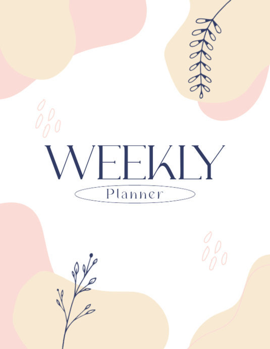 Placeit Weekly Planner Cover Design Generator With a Cute Aesthetic