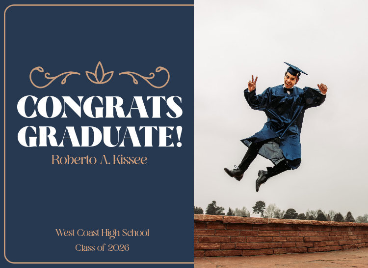 Placeit Graduation Greeting Card Maker Featuring a Congratulatory Message