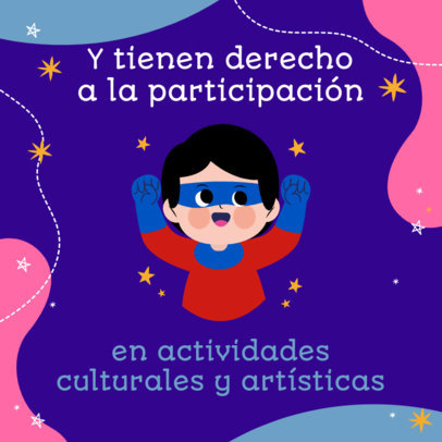 Placeit - Instagram Post Template with an Illustrated Hero Boy and a ...