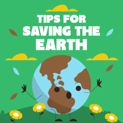 Placeit - Instagram Post Creator Featuring Eco-Friendly Tips for Earth Day