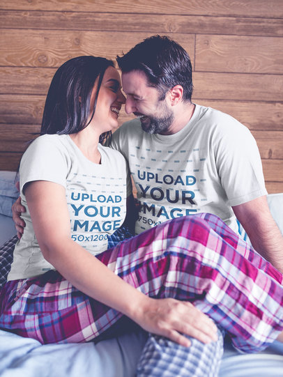 Download Placeit - Portrait of a Happy Couple Wearing T-Shirts ...