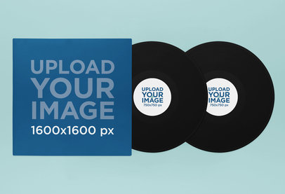 Placeit - Mockup of Vinyl Album Cover Against a Customizable Surface ...