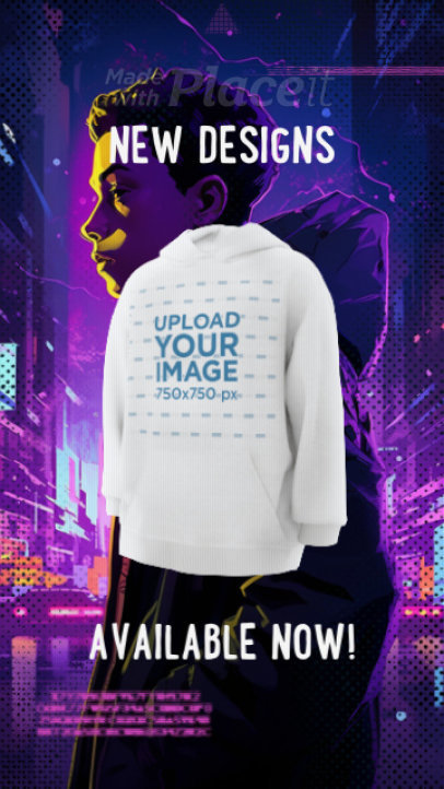 Placeit - Spiderverse-Inspired Video of an Animated 3D Pullover Hoodie