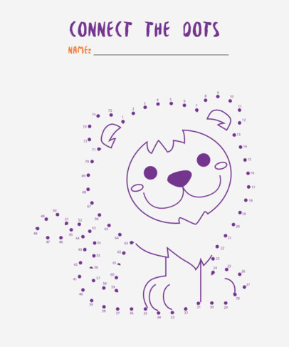 Placeit - Worksheet Design Creator with an Illustrated Connect-the-Dots ...