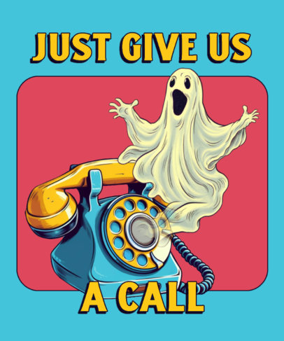 T-Shirt Design Generator Featuring a Ghostbusters-Inspired Illustration of a Corded Phone 5583e-5637