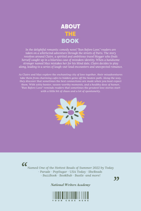 Placeit Back Book Cover Template for a Synopsis Section with a
