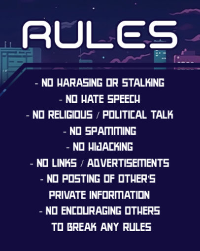 Placeit Twitch Info Panel Maker Featuring Gaming Rules for Streamers