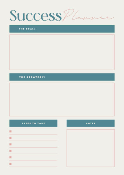 Placeit - Colorful Planner Design Template for Successful Goals