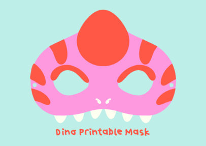 Placeit Dino Printable Mask Maker for a Children #39 s Birthday Party