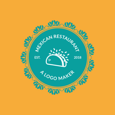 Mexican Food Restaurants Logo Maker with Taco Images 