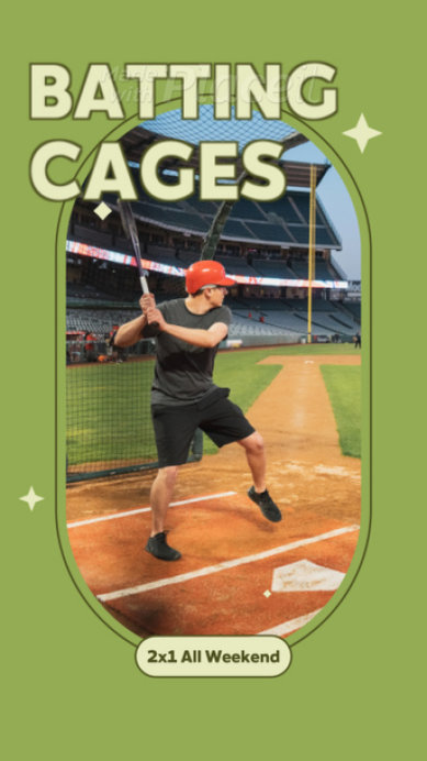 Placeit Instagram Story Video Template Featuring a Batting Cages Promo Ad