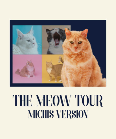 Placeit - T-Shirt Design Creator With a Cat Theme Inspired by Taylor ...