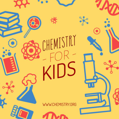 Social Media Post Template with Chemistry Graphics