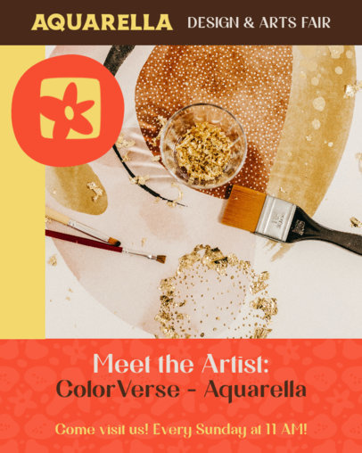 Placeit - Arts Fair Instagram Post Generator Featuring a Flower Graphic