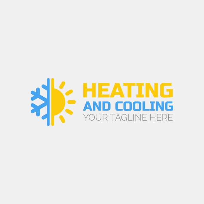 Placeit HVAC Logo Maker with Sun and Snowflake Icon