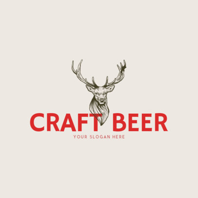 Online Logo Maker for a Craft Beer Bar with Deer Icon