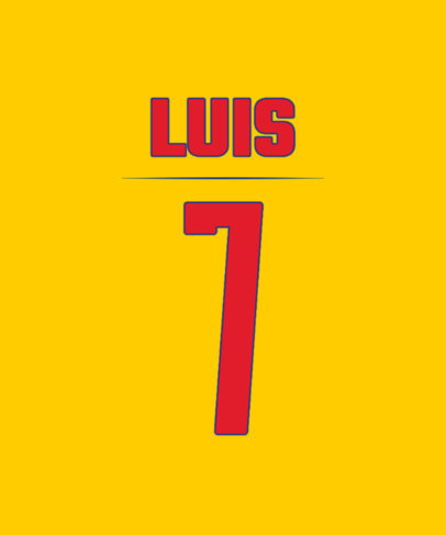 Placeit - Back T-Shirt Design Generator with a Number for a Soccer Player