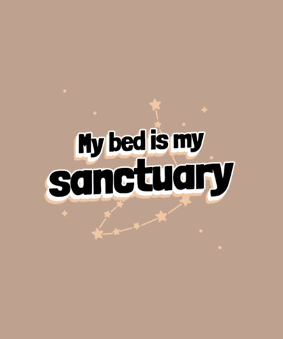 Placeit Quote T Shirt Design Template with Stars for a Bed Rotting