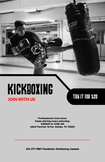 Placeit - Flyer Maker for Kickboxing Gym Tryouts with Gym Images
