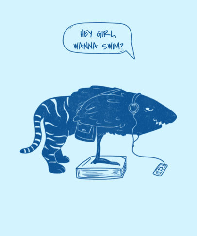 placeit t shirt template with t rex illustration