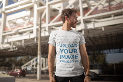 T-Shirt Mockups at an Urban Scenery