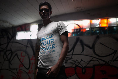 T-Shirt Mockups at an Urban Scenery