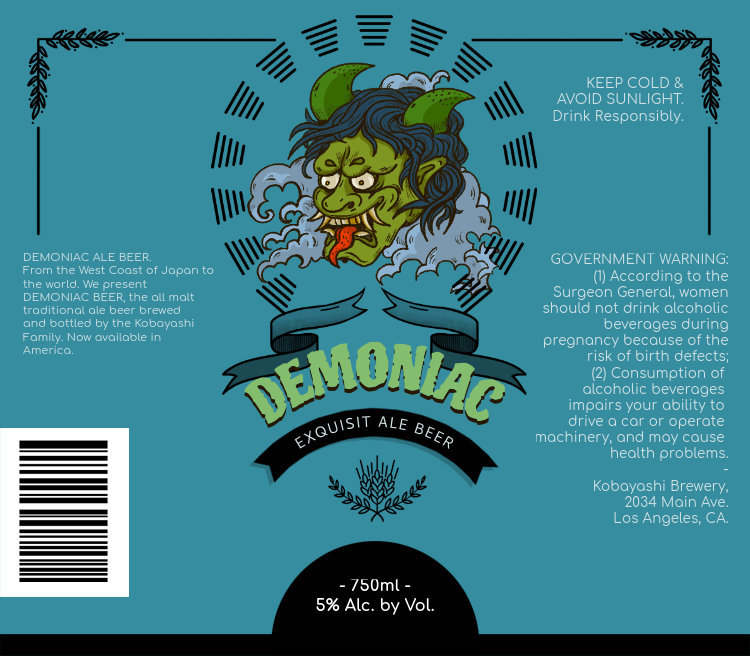 Placeit Demoniac Craft Beer Labels Maker