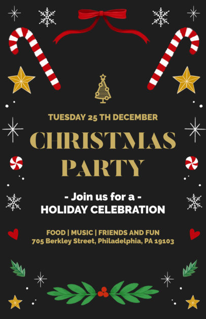 placeit holiday party flyer creator with a christmas lights frame