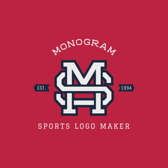 Placeit Sports Logo Maker with Monogram Letters
