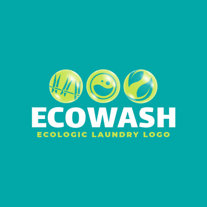 Placeit Eco Wash Logo Maker for an Ecologic Laundry