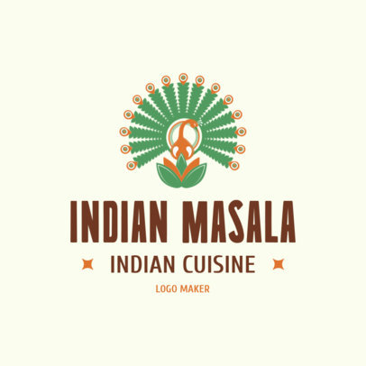 Indian Cuisine Logo Maker with Typical Flower Illustration 1830e