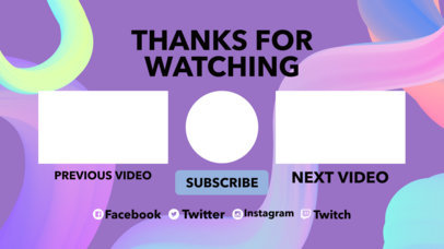 Placeit Youtube End Card Template With Pastel Tones