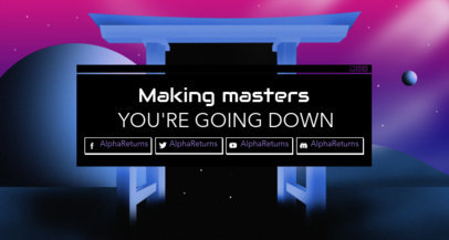 Placeit - Twitch Banner Template with a Retrowave Great Torii Graphic