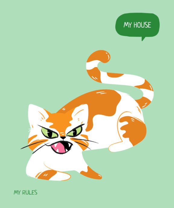 Placeit TShirt Maker with a Mean Cat Illustration