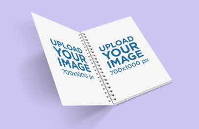 Download Placeit Mockup Featuring An Open Spiral Notebook Against A Plain Background