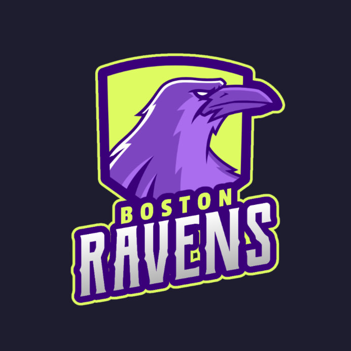 Placeit Sports Logo Maker for a Team with a Raven Mascot