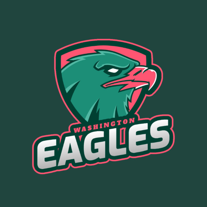 Placeit Sports Team Logo Maker Featuring a Fierce Eagle Graphic