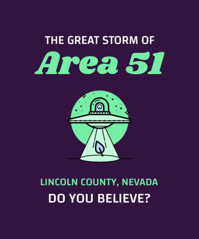 Placeit - Area 51 T-Shirt Design Generator with UFO Illustrations