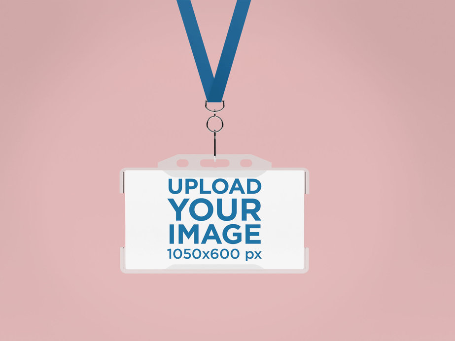 Placeit Mockup of a Badge Holder Hangin in a Customizable Setting